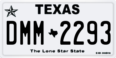 TX license plate DMM2293