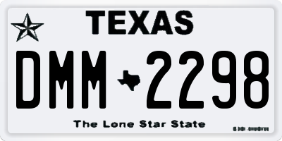 TX license plate DMM2298