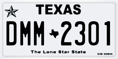 TX license plate DMM2301