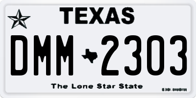 TX license plate DMM2303