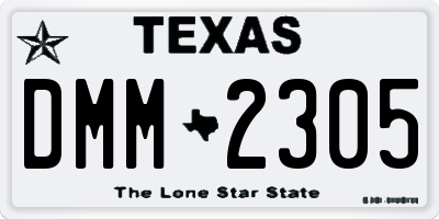 TX license plate DMM2305