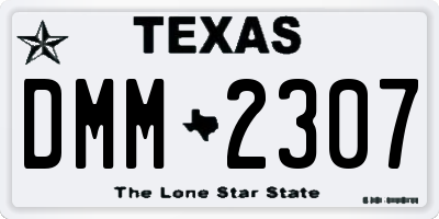 TX license plate DMM2307