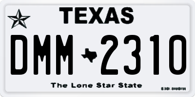 TX license plate DMM2310