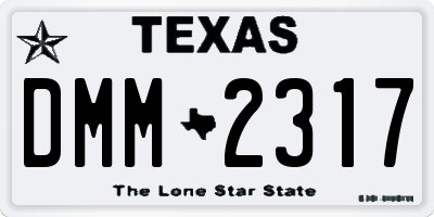 TX license plate DMM2317