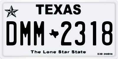 TX license plate DMM2318