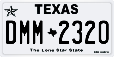 TX license plate DMM2320