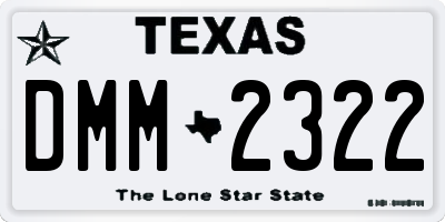 TX license plate DMM2322