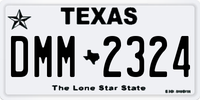TX license plate DMM2324
