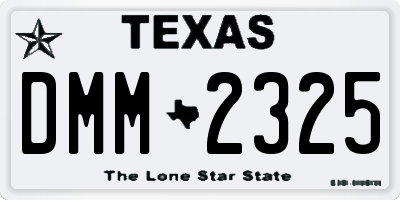 TX license plate DMM2325