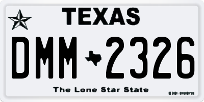 TX license plate DMM2326