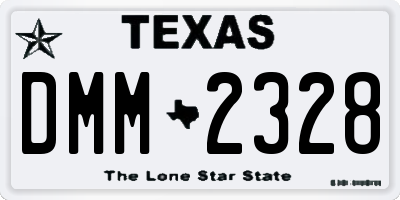 TX license plate DMM2328