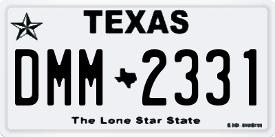 TX license plate DMM2331