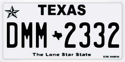 TX license plate DMM2332