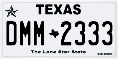 TX license plate DMM2333