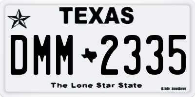 TX license plate DMM2335