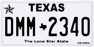 TX license plate DMM2340