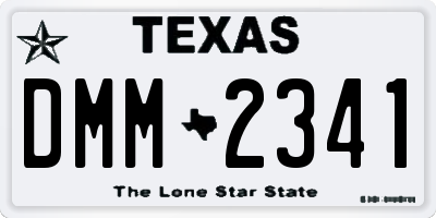 TX license plate DMM2341