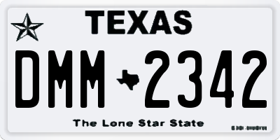 TX license plate DMM2342