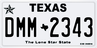 TX license plate DMM2343