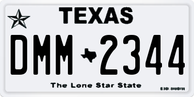 TX license plate DMM2344