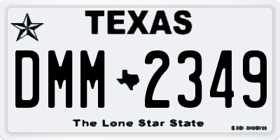 TX license plate DMM2349