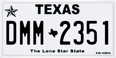 TX license plate DMM2351