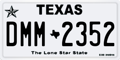 TX license plate DMM2352