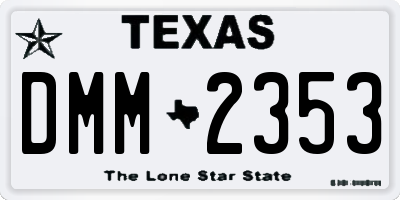 TX license plate DMM2353