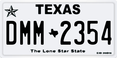 TX license plate DMM2354