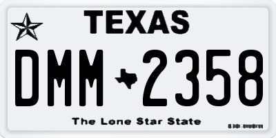 TX license plate DMM2358