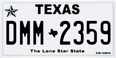 TX license plate DMM2359
