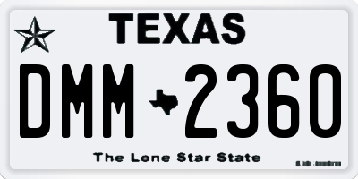TX license plate DMM2360