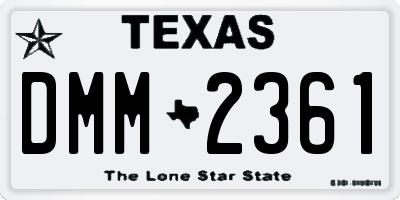 TX license plate DMM2361