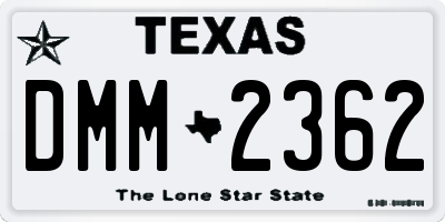 TX license plate DMM2362