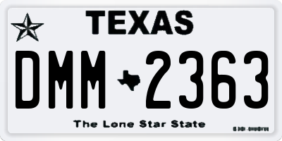 TX license plate DMM2363