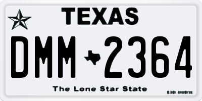 TX license plate DMM2364