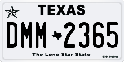 TX license plate DMM2365