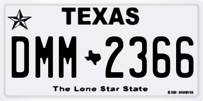 TX license plate DMM2366