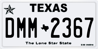 TX license plate DMM2367