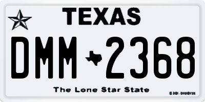 TX license plate DMM2368