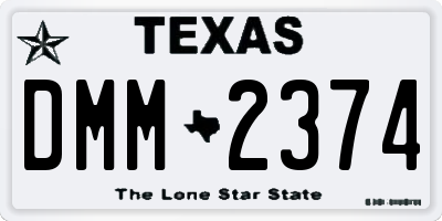 TX license plate DMM2374