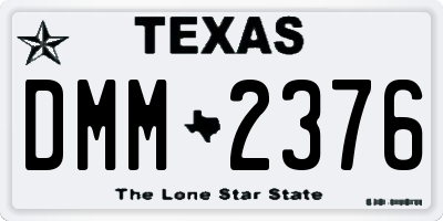 TX license plate DMM2376