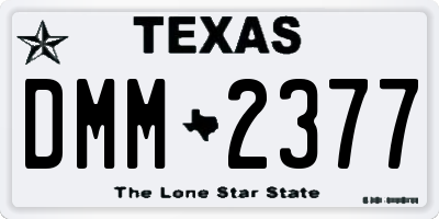 TX license plate DMM2377