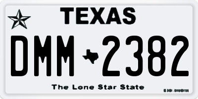 TX license plate DMM2382