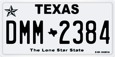 TX license plate DMM2384