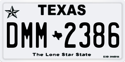 TX license plate DMM2386