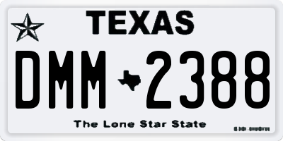 TX license plate DMM2388