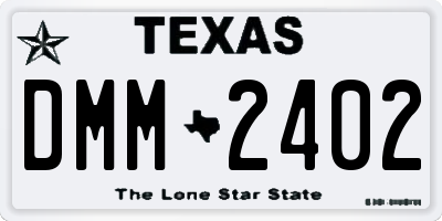 TX license plate DMM2402