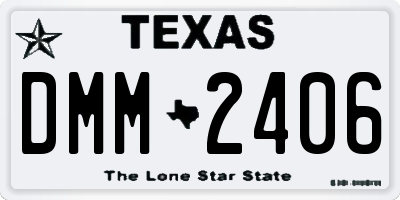 TX license plate DMM2406