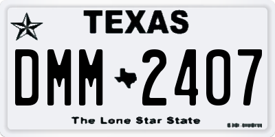 TX license plate DMM2407